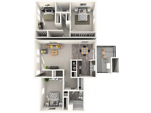 Floor plan Three Bedroom Townhome Large