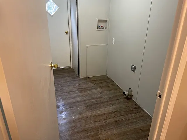 Laundry room has space for washer and dryer.