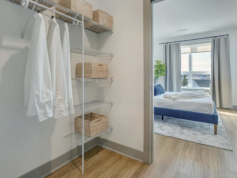 Our oversized closets with shelving are sure to fit all of your storage needs.