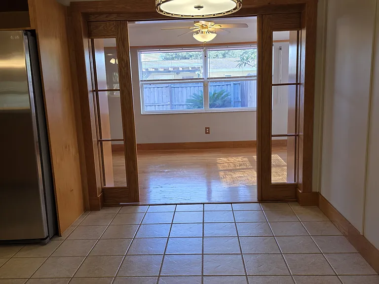 Dining room looking into family room