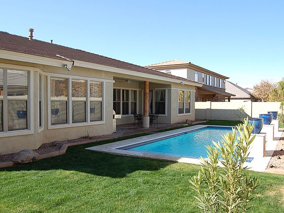 Rear; Large grass area around new pool