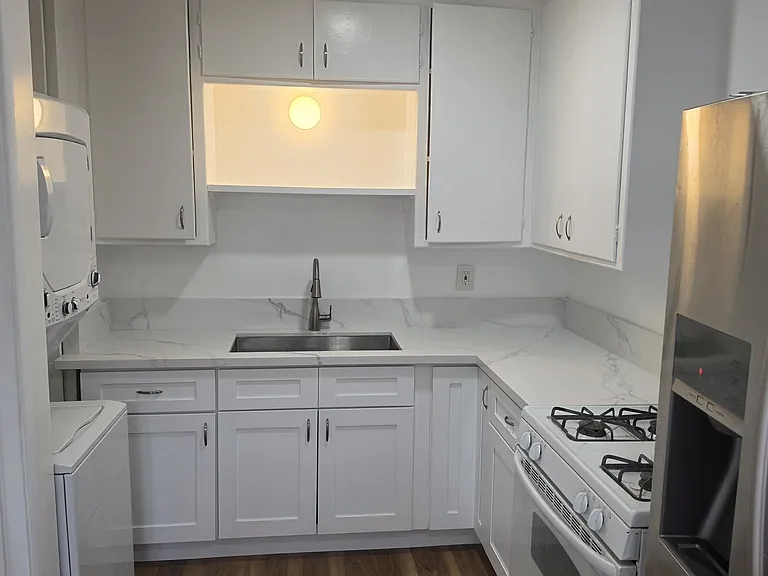 Kitchen with space behind for small table