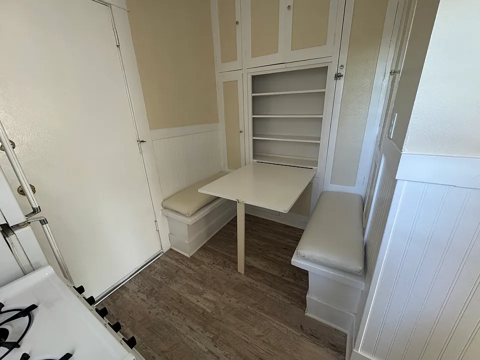 Kitchen table shown in the lowered position.