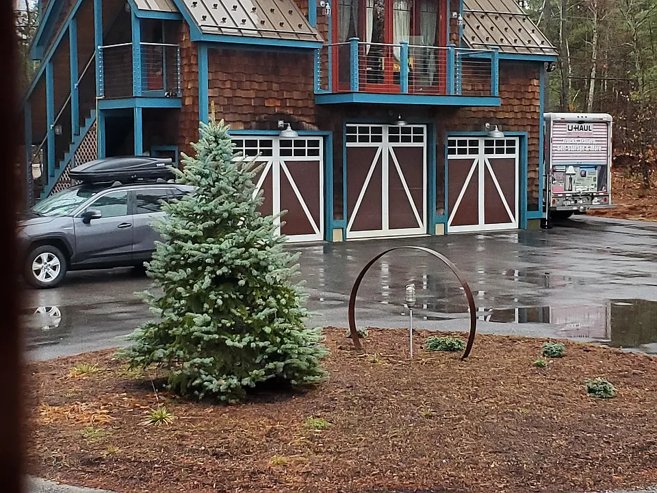 The apartment is over the owners garage. Tenants have two parking spaces as shown. One near the walkway and also on the side of the building.