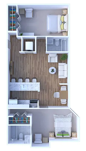Floor plan 2 BR - 2 BTH