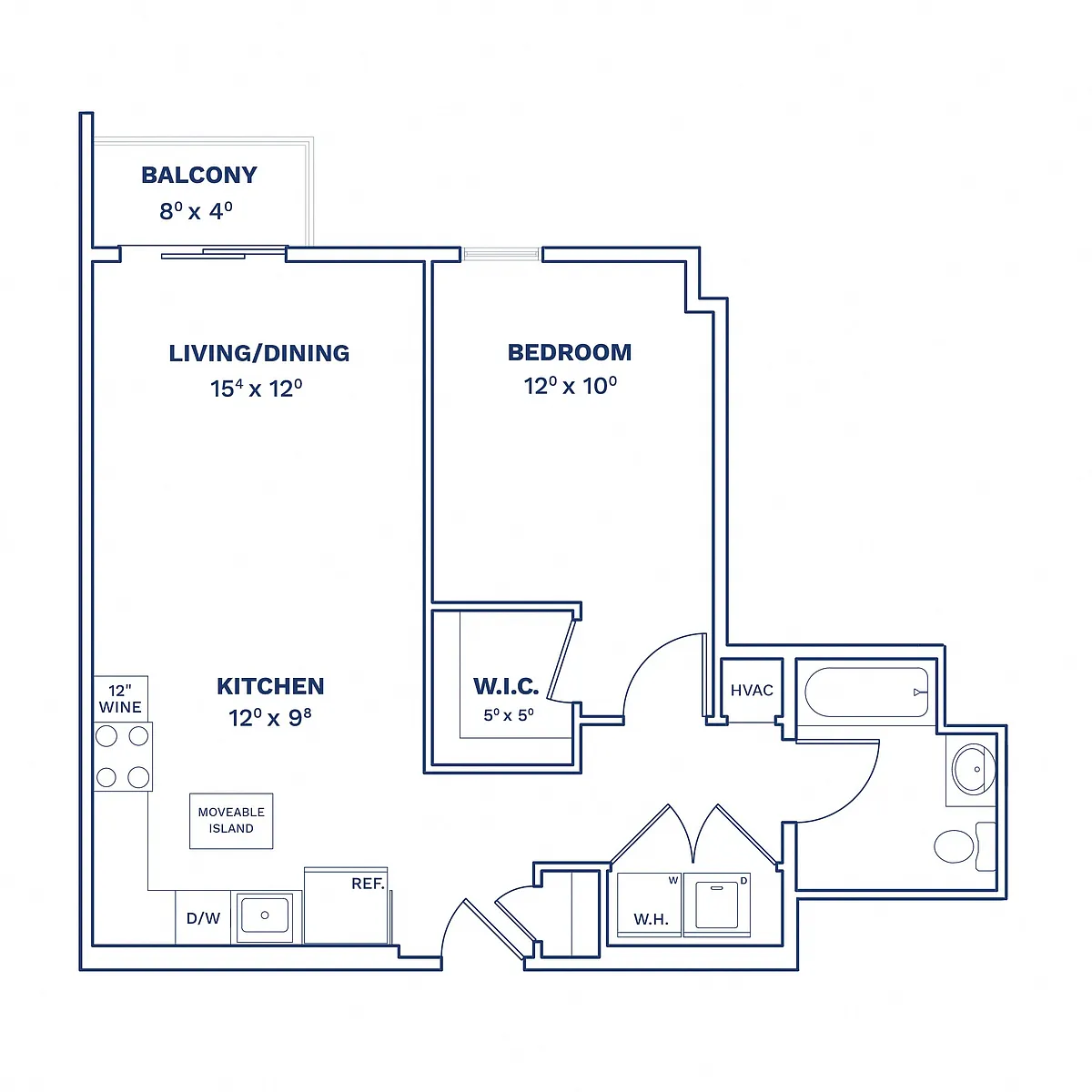 Floor plan 1 Bed/1 Bath-A1