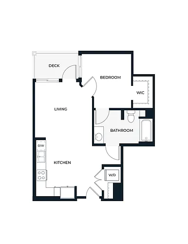 Floor plan One Bedroom A2
