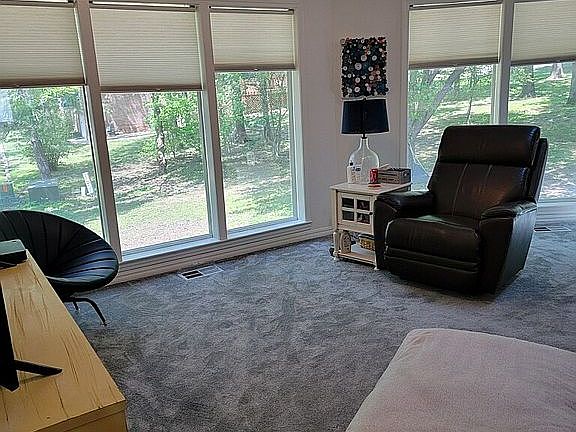 Open living room, yard view
