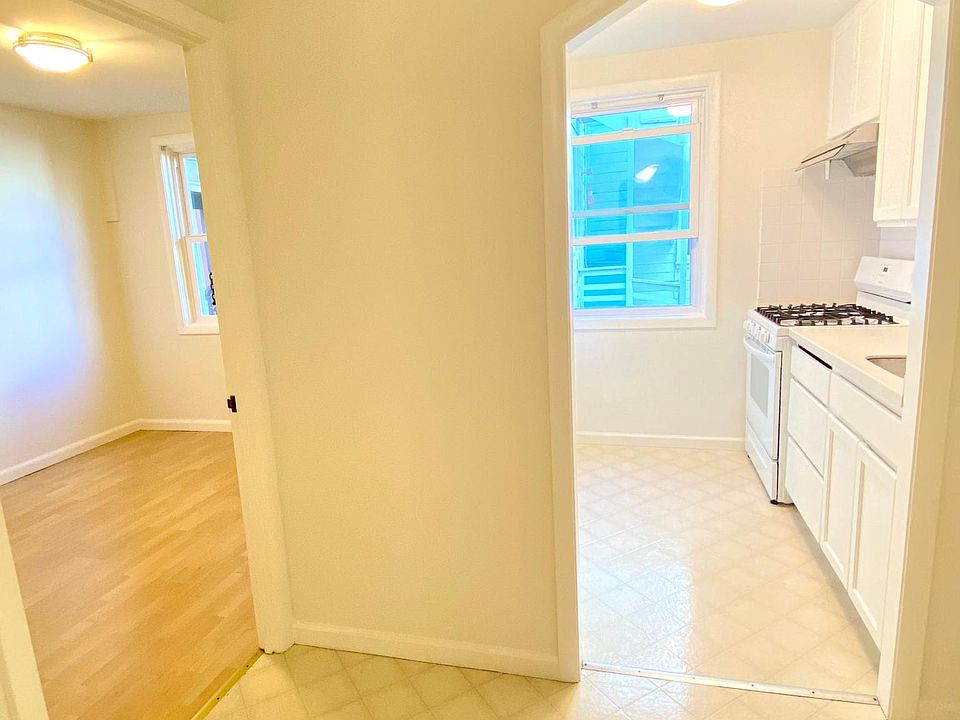 Doorways to bedroom and kitchen