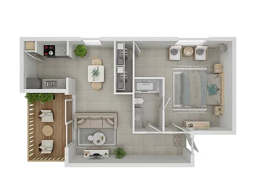 Floor plan 1X1-A