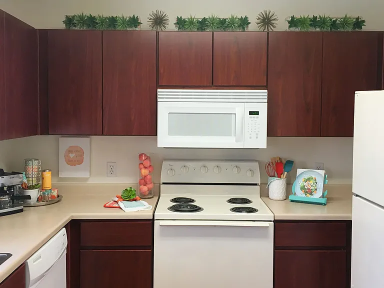 Prepare meals and taste joy in your pristine kitchen.