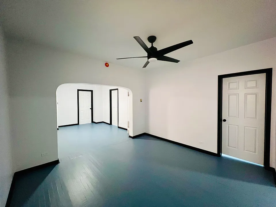Freshly painted apartment with a unique, elegant design.