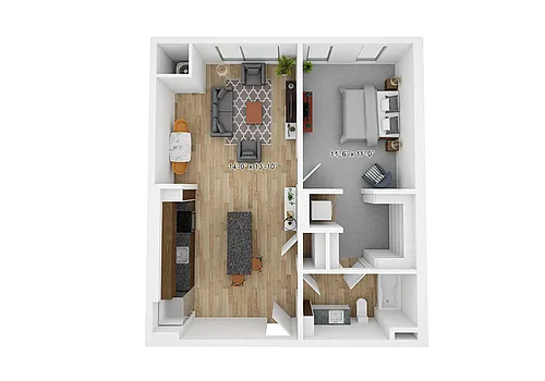 Floor plan 1BR-C