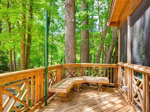 Out back, great for grilling outside the screened in porch!