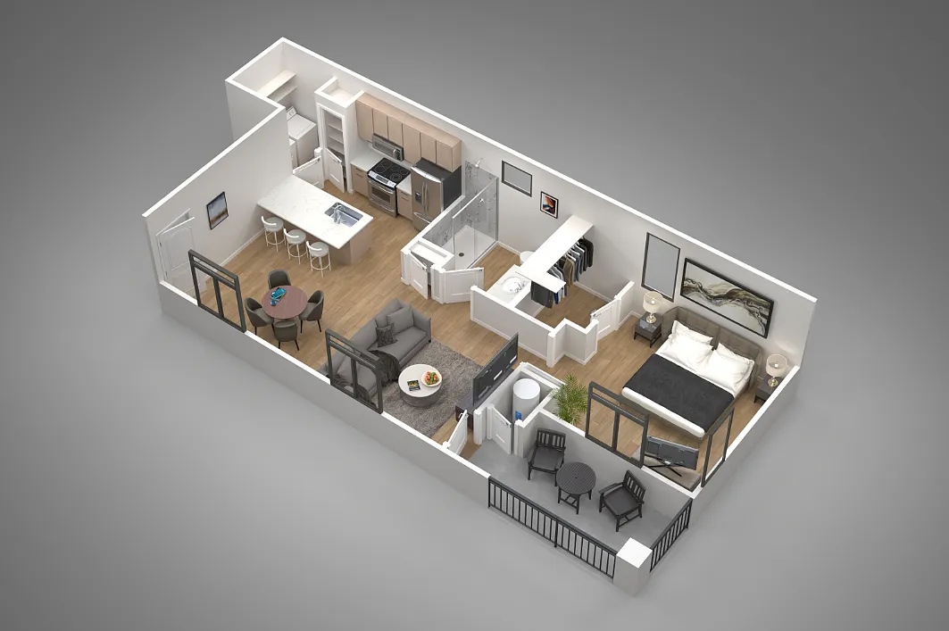 Floor plan 1 Bed/1 Bath