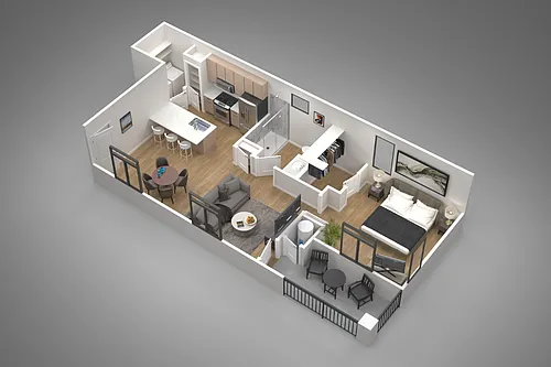 Floor plan 1 Bed/1 Bath