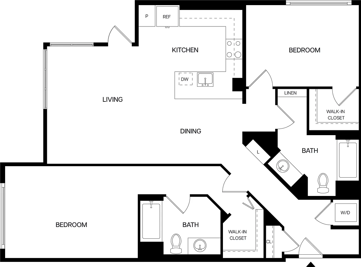 Floor plan 2 Bed/2 Bath-B9