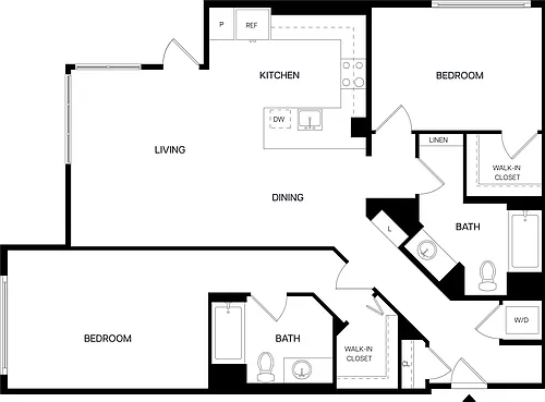 Floor plan 2 Bed/2 Bath-B9