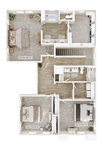 Floor plan 4B Garden