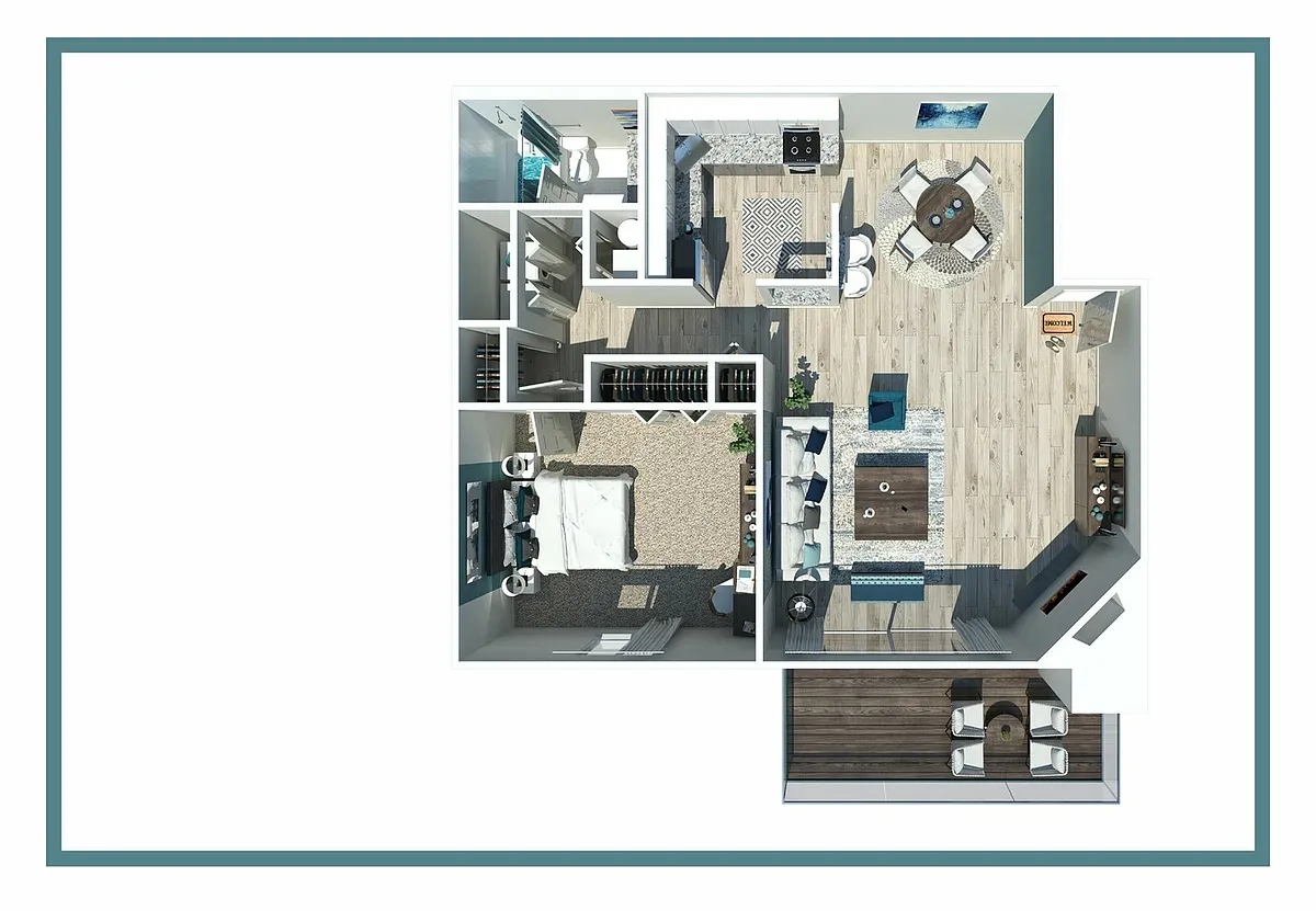 Floor plan 1 Bedroom 1 Bathroom