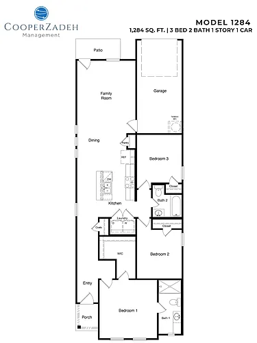 Floor plan 3 Bed 2 Bath