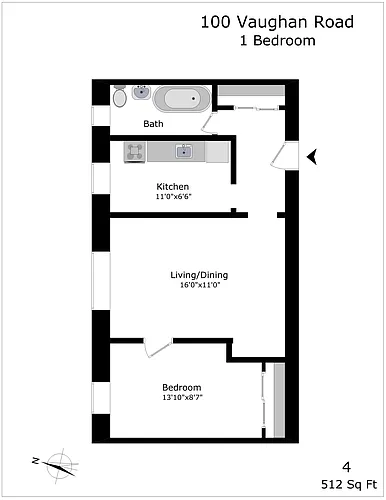 Floor plan 1 Bedroom - unit 4