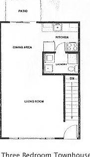 3BR Townhome Floor Plan - 1st Floor