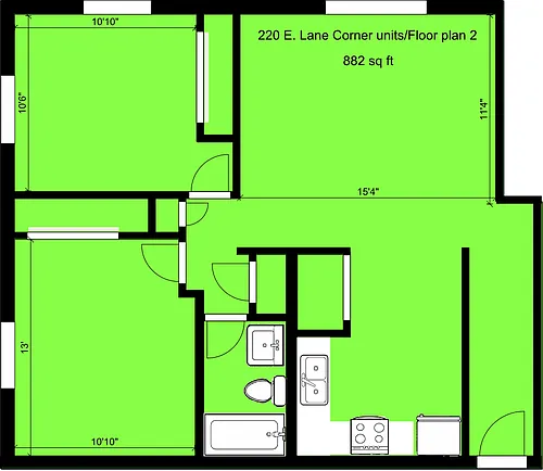 Floor plan Apt - 1J