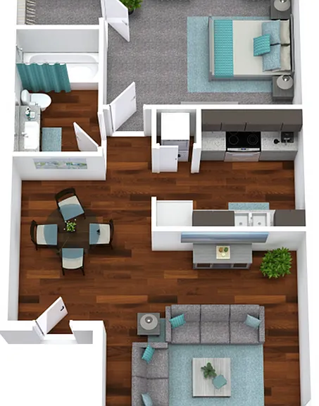 One Bedroom One Bath Floor Plan One Bedroom One Bath Floor Plan