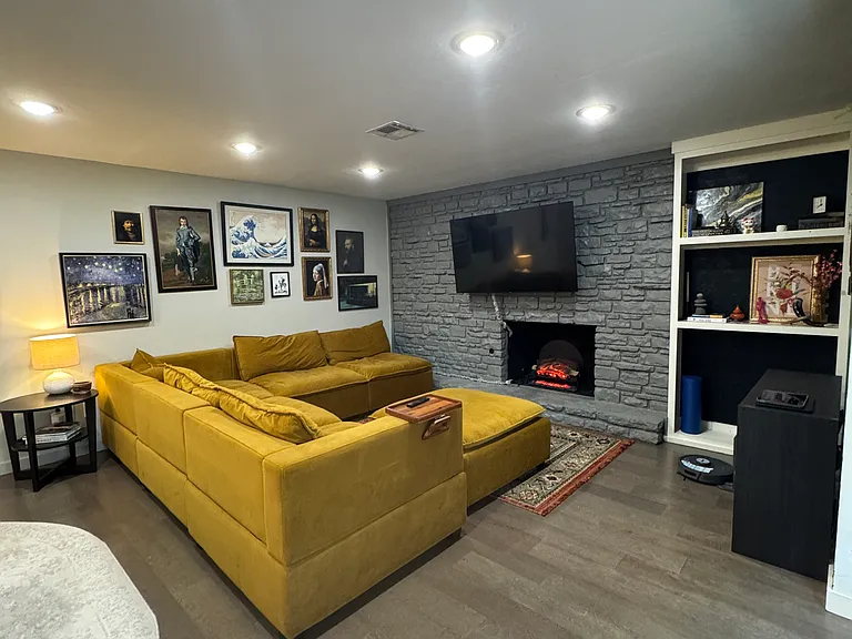 updated wall color in living room