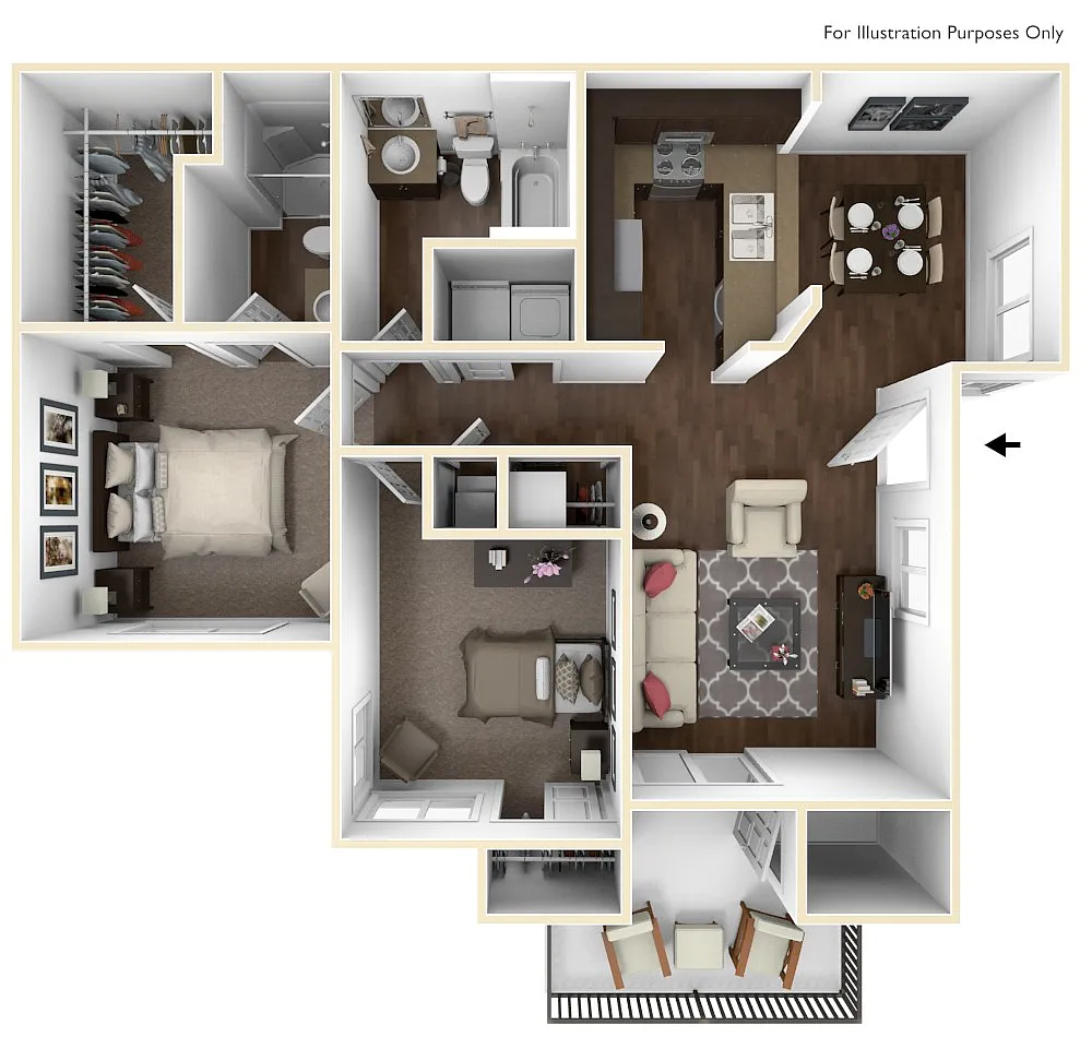 Floor plan 2 Bed 2 Bath
