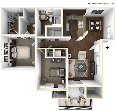 Floor plan 2 Bed 2 Bath