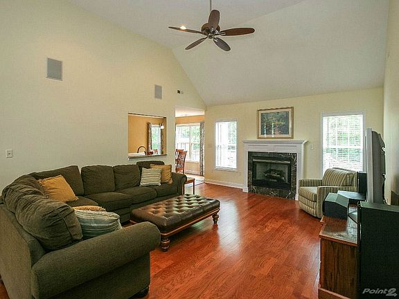Spacious great room with gas log fireplace