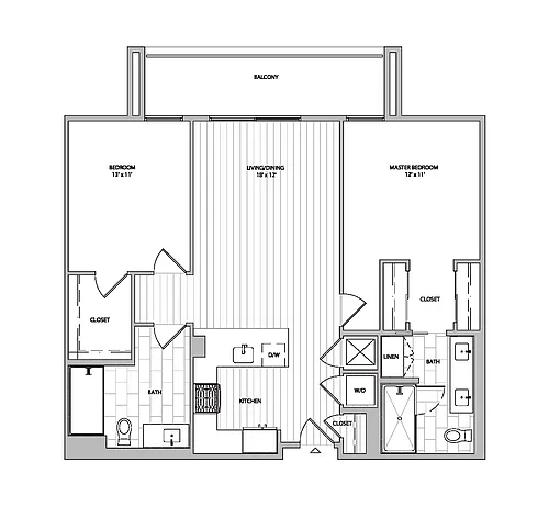 Floor plan Two-Bedroom - D4