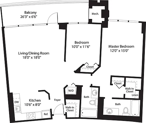 Floor plan 2 Bedrooms E