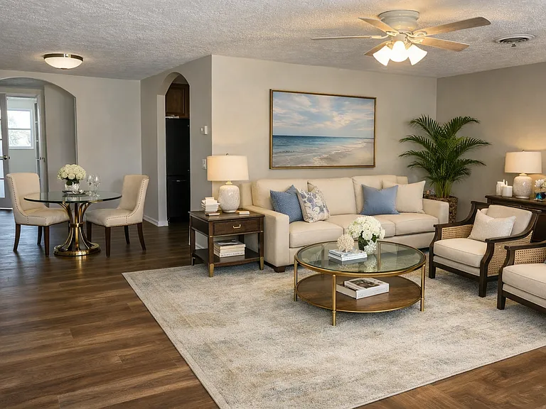 Living room staged by AI