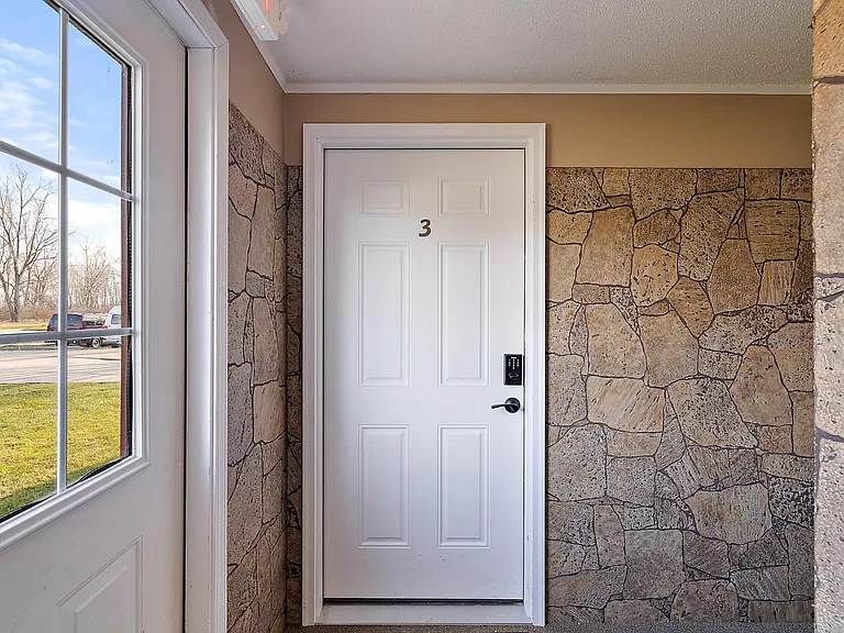 front door with electronic code lock
