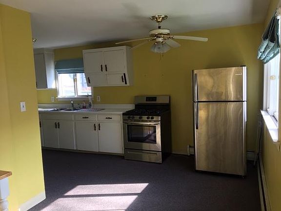 View of kitchen from eating area