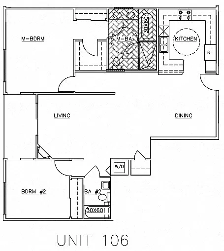 Floor plan 2 bedroom + 2 bathroom
