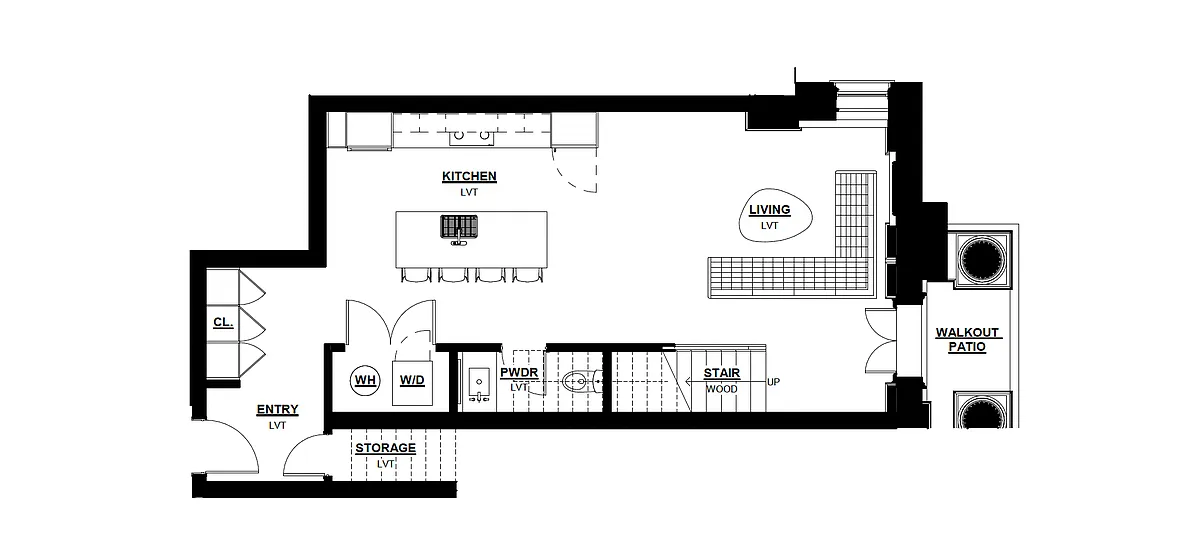 Floor plan 1 Bed - 1.5 Bath Loft