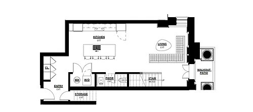 Floor plan 1 Bed - 1.5 Bath Loft