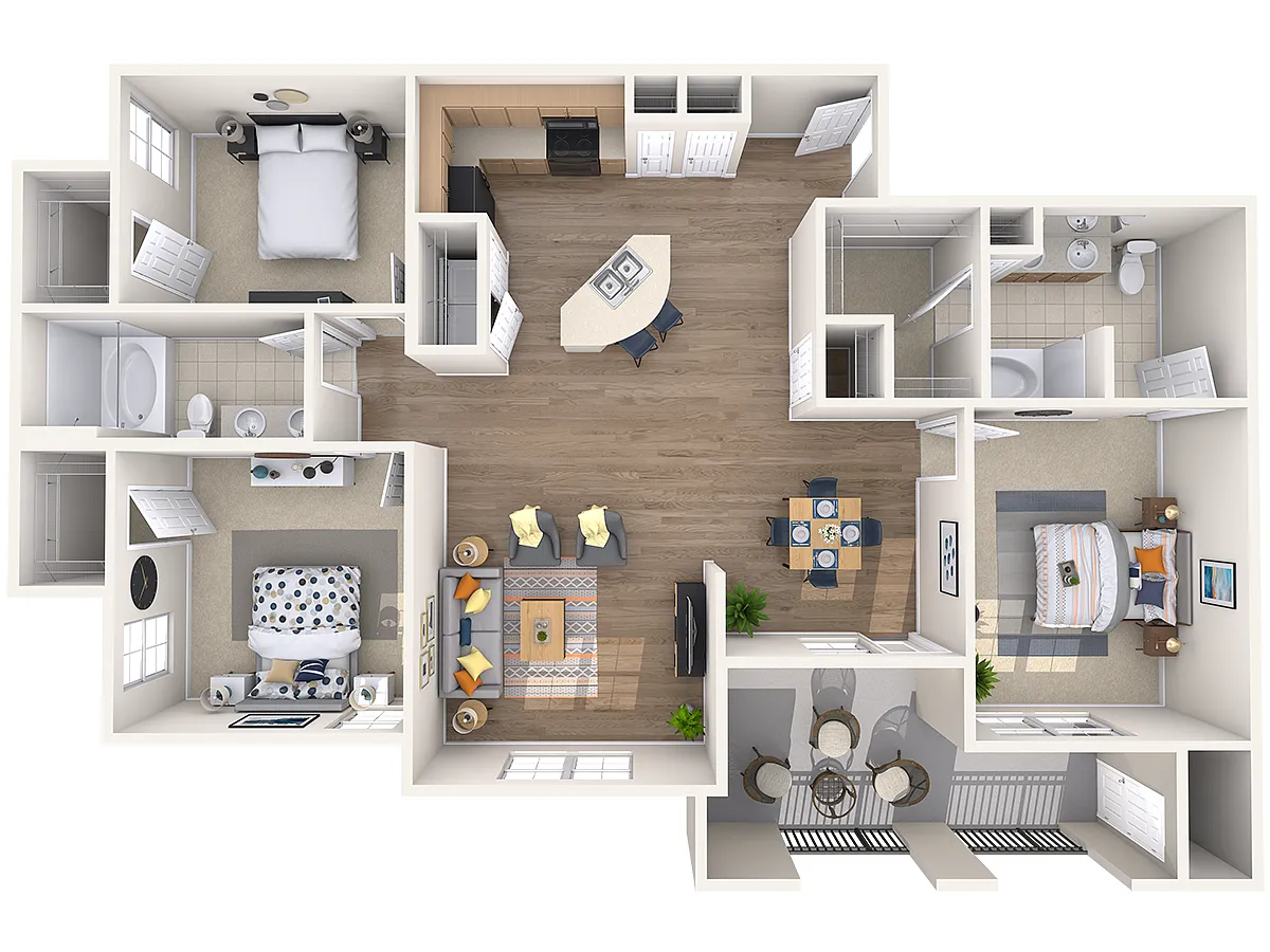 Floor plan C1 3 Bed 2 Bath