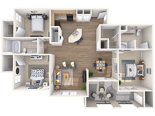 Floor plan C1 3 Bed 2 Bath