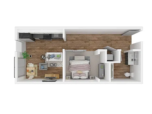 Floor plan 1 Bed, 1 Bath A3