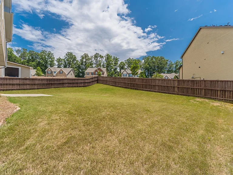 Large fenced backyard