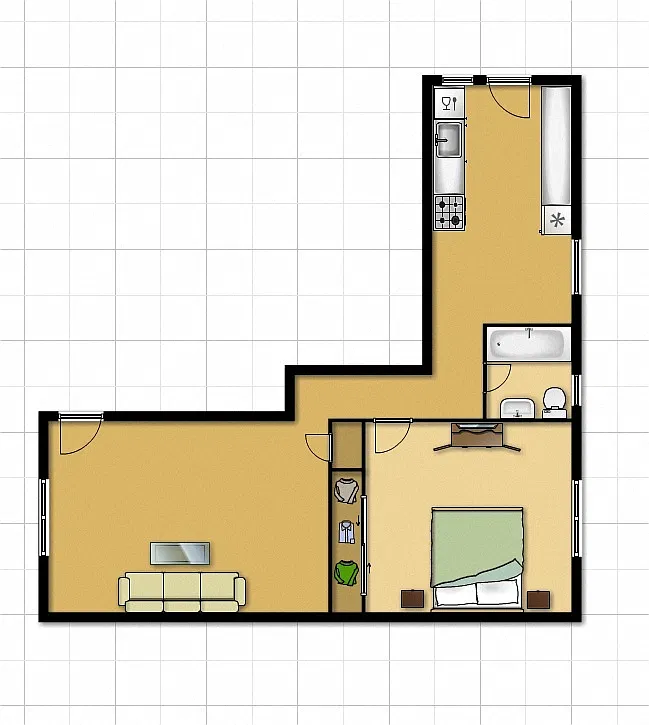 Floor plan 1 Bedroom 1 Bath