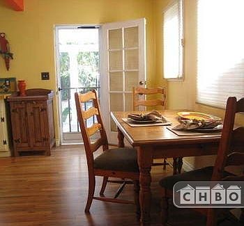 Looking out to back door