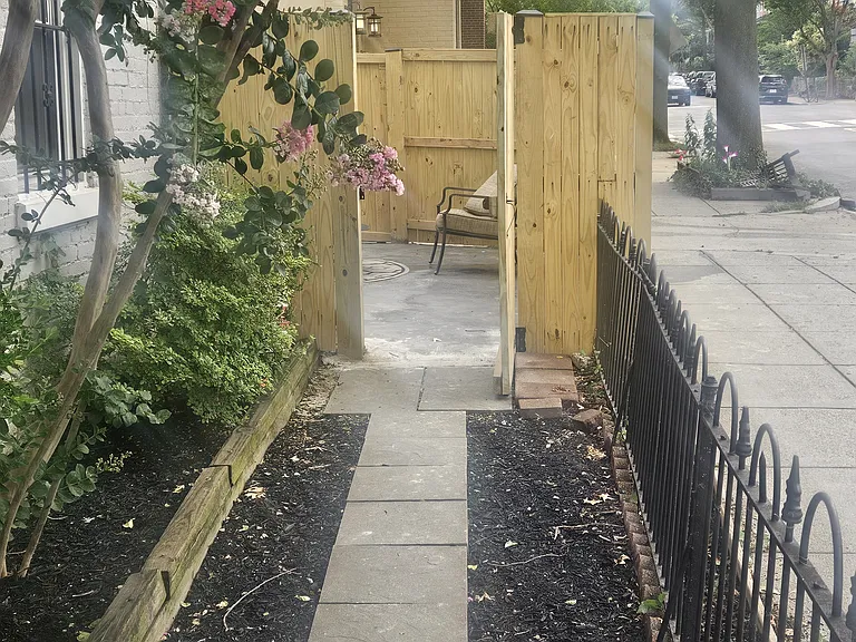 Attached spacious and private side patio measuring 13' x 17'. Perfect for grilling, outdoor dining, and entertaining.