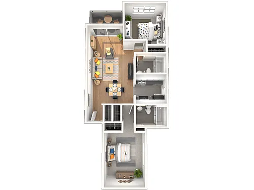 Floor plan 2 Bed 2 Bath B