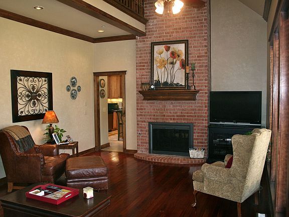 Nice size family room with wood floors and cathedral ceilings